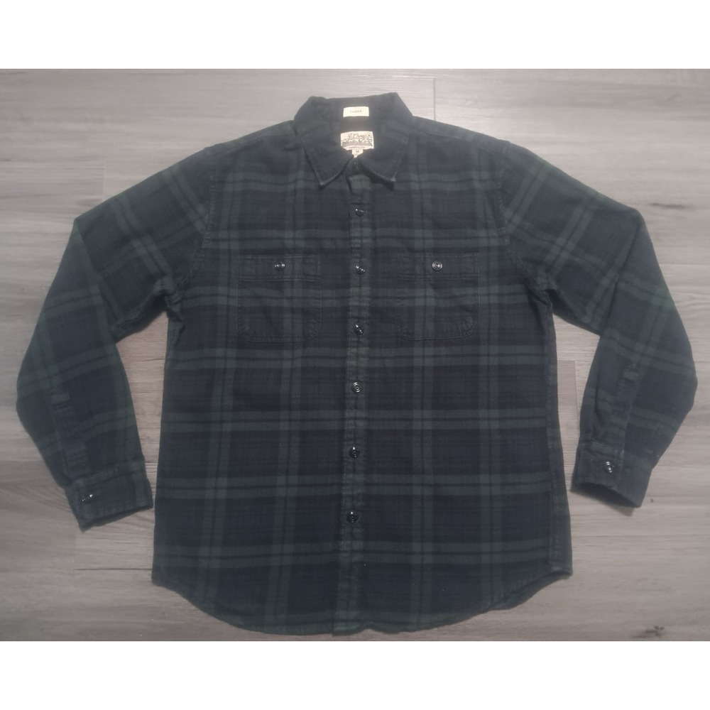 J. Crew Men's‎ Tartan Plaid Mid Weight Classic Fit Flannel Shirt Size Medium